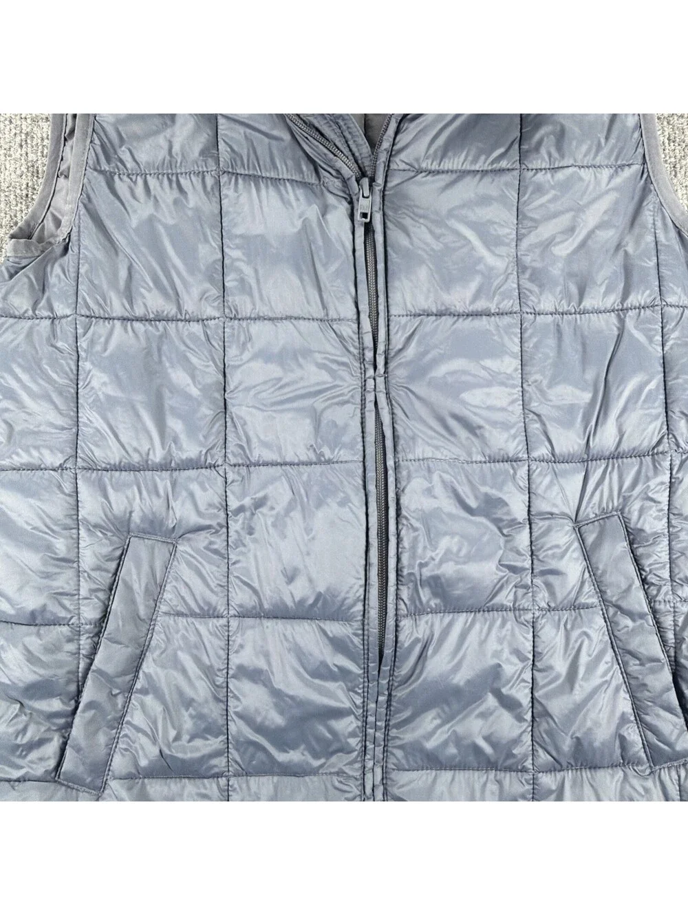 GAP Men's Upcycled Puffer Vest Navy Recycled Water Resistant EUC-XS Tall